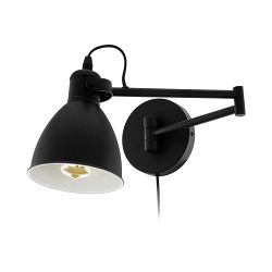 San Peri Black Adjustable Plug-In Wall Light 97886