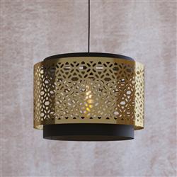 Sandbach Black And Brass Ceiling Pendant 43981