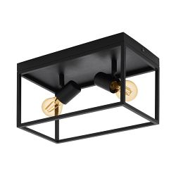 Silentina Black Flush Two Lamp Ceiling Light 98332