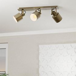 Southery Cream Gold Brushed Adjustable Triple Spotlight 43819