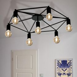 Staiti Large Black Semi-Flush Seven Light 97904