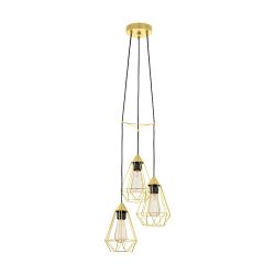 Tarbes Large Three Light Brushed Brass Ceiling Cluster Pendant 43683