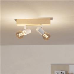 Townshend 3 Wood Double Ceiling Spotlight