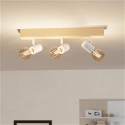 Townshend 3 Wood Triple Ceiling Spotlight