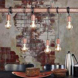 Townshend 4 Steel/Antique Brown 6 Light Ceiling Pendant 49859