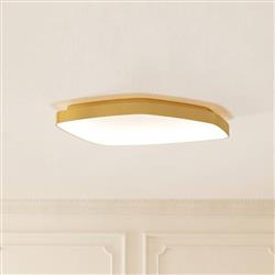 Vallerosa LED Dimmable Brushed Brass Flush Ceiling Light 900916