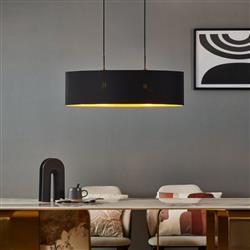 Zaragoza Black And Gold Large Double Pendant Light 900147