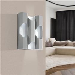 Zinacua LED Silver Cut Out Wall Light 98841