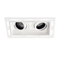 Trimless Tilt Matt White Double Recessed Downlight 94754