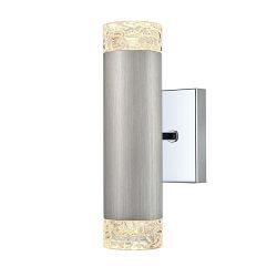 Codelia Dual Satin Brushed Finished & Textured Glass Wall Light