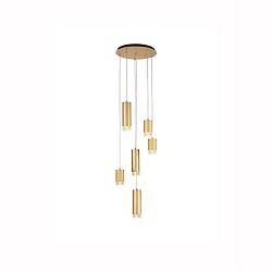 Arnie Satin Brushed Finished 6 Light Cluster Pendant