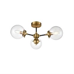 Attraction Antique Gold 3 Arm Semi-Flush Light Fitting FL2409-3