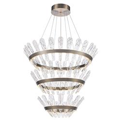 Beatrice LED Triple Tier Brushed Bronze And Delicate Crystal Pendant PCH472