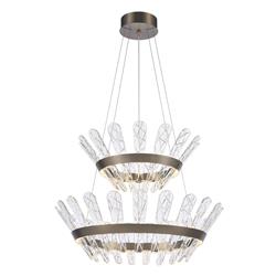 Beatrice Two Tier Brushed Bronze And Delicate Crystal Pendant PCH471