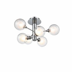 Bubble Chrome Six Arm Semi-Flush Ceiling Light FL2400-6