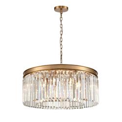 Perdita 8 Light Medium Brushed Brass & Crystal Pendant FL2465-8