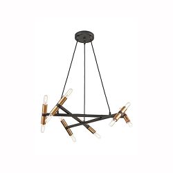 Anglit Matt Black & Old Gold Twelve Light Pendant FL2418-12