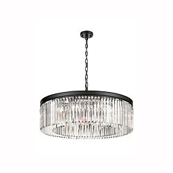 Perdita Ten Light Matt Black Crystal Ceiling Pendant FL2413-10