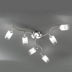 Campani 6-Light Satin Nickel Semi Flush Fitting DP40026