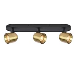 Encore Matt Black And Brushed Brass Triple Spotlight SPOT9113