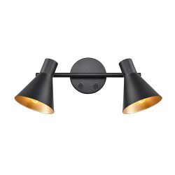 Skoop Dual Switched Adjustable Matt Black Wall Light 