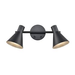 Skoop Dual Switched Adjustable Matt Black Wall Light 