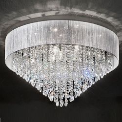 Royale 10 Light Flush Chrome And Crystal Ceiling Fitting FL2281/10