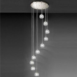 Tierney Satin Nickel 10 Light Spiral Cluster Pendant FL2300/10