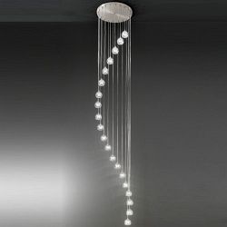 Tierney Satin Nickel 20 Light Ceiling Cluster Pendant FL2300/20