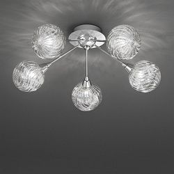 Protea 5 Arm Polished Chrome Semi-Flush Light FL2329/5