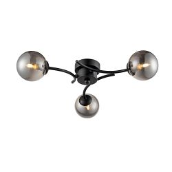 Prophecy 3 Light Matt Black Semi-Flush Ceiling Fitting FL2438-3