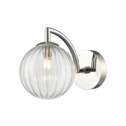 Globe Ribbed IP44 Single Wall Light