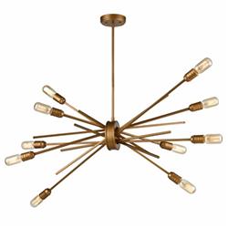 Idaho Antique Gold Ten Light Multi-Arm Ceiling Pendant FL2399-10