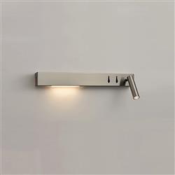 LED USB Left Sided Satin Nickel Wall Reading Light WB110