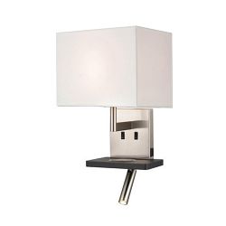 Lonnie LED Rectangular Satin Nickel & Black Charger Light