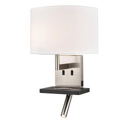 Lonnie LED Satin Nickel & Matt Black Charger Wall Light