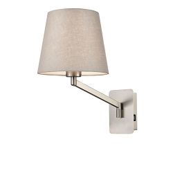 Matteo Satin Nickel & Tapered Shade USB Swing Arm Wall Light