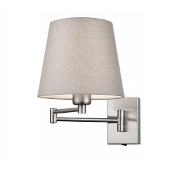 Matteo Satin Nickel & Tapered Shade Swing Arm Wall Light