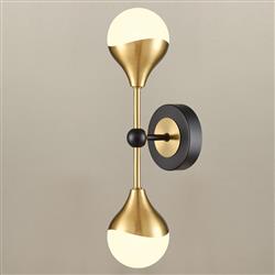 Nexus Matt Black And Aged Brass Double Wall Light FL2478-2