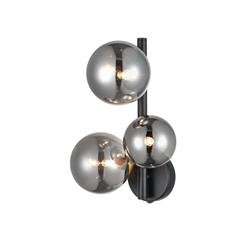 Atmosphere Matt Black & Brushed Brass Three Arm Wall Light FL2457-3