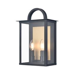 Nightingale Matt Black And Aged Brass Small IP44 Wall Light WB537