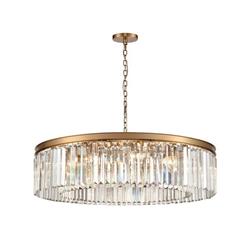 Perdita 10 Light Brushed Brass & Crystal Fitting FL2465-10