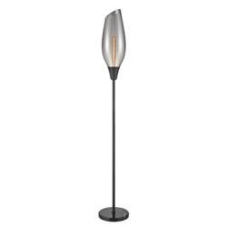 Taper Matt Black & Angle Cut Glass Floor Lamp