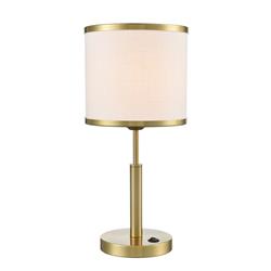 Polaris Off White Textured Drum Shade Switched Table Lamp
