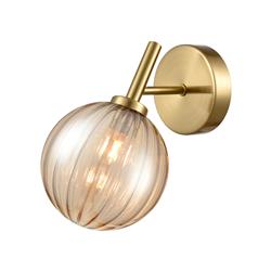 Quasar Aged Brass And Amber Glass Wall Light FL2475-1