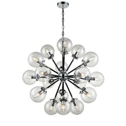 Reaction 18 Light Black And Chrome Ceiling Pendant FL2369/18