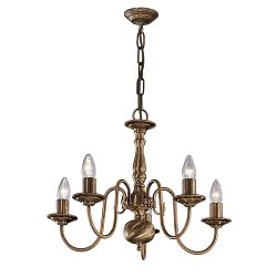 Halle Bronze Brass 5 Arm Ceiling Light PE7935