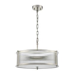 Sloane 5 Light Clear Ribbed Glass Pendant Or Flush Fitting
