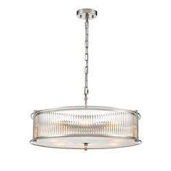 Sloane 8 Light Clear Ribbed Glass Flush Or Pendant 