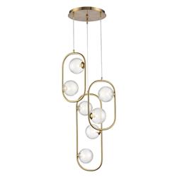 Trapeze Aged Brass Ceiling Pendant FL2486-7